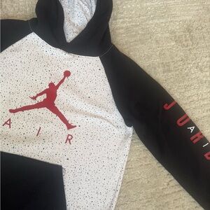 NIKE Jordan YOUTH XL Black White Hoodie